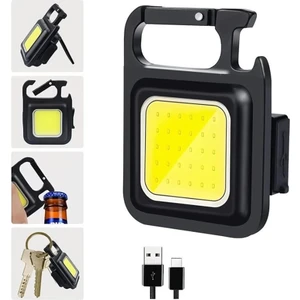 Heaven House 30 Cob LED Mini Anahtarlık Fener 800 Lümen Şarjlı Kamp Balıkçı Tamirci Için Çalışma Feneri Çok Fonksiyonlu Taşınabilir Işık