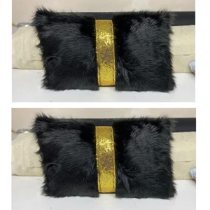 Yılmaz Home 2’li Peluş Şeritli Dikdörtgen Dekoratif Kırlent Kılıfı