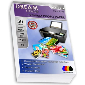 Epson L3250 L1250 L3210 L3211 L3251 Premium Satin Mat 13X18 Fotoğraf Kağıdı 260 Gr, 50 Yaprak