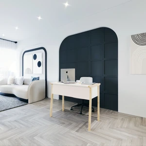 Zenith Çalışma Masası 90CM Beyaz Meşe