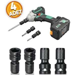 Darbeli Matkap Için Uç Adaptörü 1/2 Köşeli Tahrik 1/4 Altıgen Şaft Burç Adaptör Hızlı Germe Dönüştür