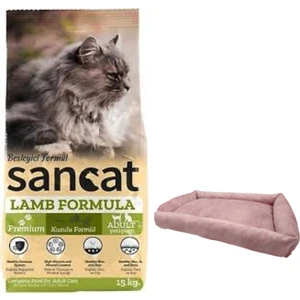 Sancat Premium Kuzulu Yetişkin Kedi Maması 15 Kg,mini Small Pembe Yatak