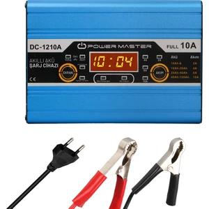 12 Volt 10 Amper Dijital Ekranlı Akıllı Akü Şarj Cihazı  Şarj Dolunca Akımı Otomatik Keser