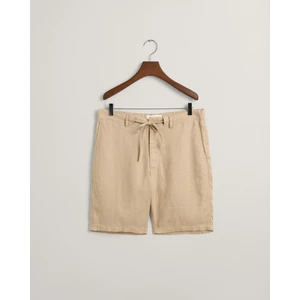 Erkek Bej Relaxed Fit Keten Şort 205073.277