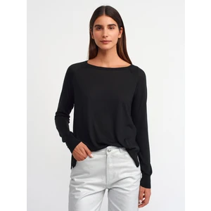 10536 Bisiklet Yaka Basic Ince Triko Kazak-Siyah