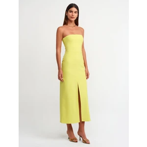 90758 Straplez Elbise-Lime
