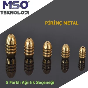 MSO Teknoloji Olta Balıkçılık Pirinç Metal Mermi Tip Ağırlık Kurşun