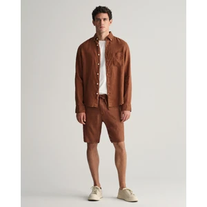 Erkek Kahverengi Relaxed Fit Keten Şort 205073.278