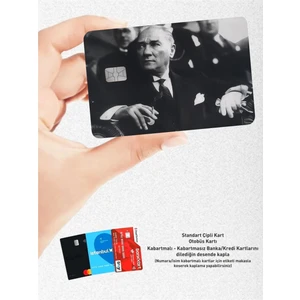 Hediyene Bak Mustafa Kemal Atatürk Kart Kaplama Sticker Kart Etiketi