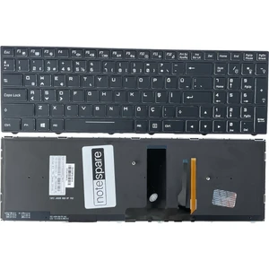 Monster ile Uyumlu Abra A5 V12, A5 V12.1 Notebook Klavye Rgb Işıklı Versiyon Siyah Tr