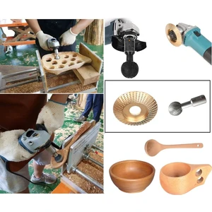 Kuksa Bardak Ahşap Kase Kaşık Oyma Ağaç Işleme Alet Seti Avuç Taşlama Uyumlu Disk Küre Törpü