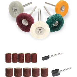 Polisaj Parlatma Çapak Alma Tekerlek Fırça Seti Dremel Proxxon Cihazlar Için Zımpara 17 Parça Set