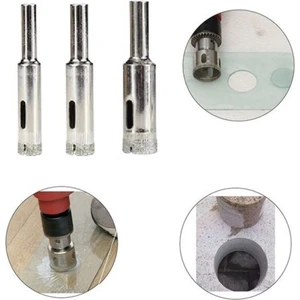 Mermer Granit Fayans Cam Yuvarlak Delme Pancı 10MM 12MM 14MM Elmas Uç Delik Açma Matkap Karot 3 Lü