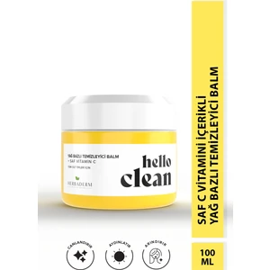 Hello Clean  Aydınlatıcı, Canlandırıcı Yağ Bazlı Temizleyici Balm + Saf Vitamin C 100 Ml