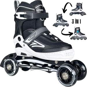Siyah Inline Paten Beyaz LED Işıklı Silikon Teker Taj-J1 Pro 3 In 1 Teker Ayarlı