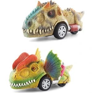 2 Adet Dinozor Oyuncakları Mini Dinozor Arabaları Oyuncak Çek Bırak Dinozor Figürleri Diloph-Carnota