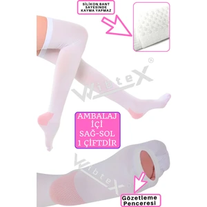 Ameliyat Çorabı Diz Üstü Anti-Emboli (Beyaz Renk)(Çift Bacak)