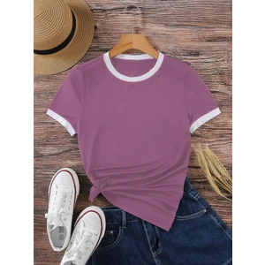 Unisex Gül Kurusu Penye Interlok Tişört