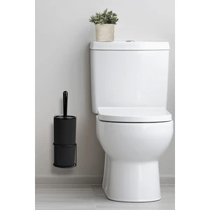 Okyanus Home Siyah Eko Magic Askılı Yuvarlak Mina Wc Fırçalık