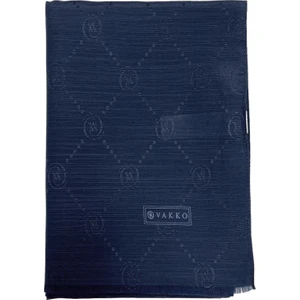 Pamuk Ipek Şal - Monogram - Lacivert