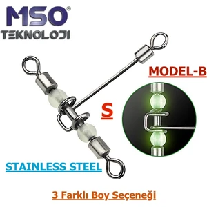 MSO Teknoloji Olta Balıkçılık Paslanmaz Çelik Fosforlu T Fırdöndü (Mod-B)