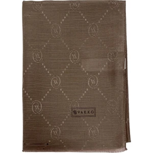 Pamuk Ipek Şal - Monogram - Vizon