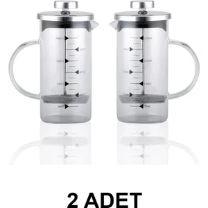 2 Adet French Press - Filtre Kahve ve Bitki Çayı Demliği 350 ml