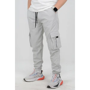 Erkek Slim Fit Cepli Beli ve Paçası Lastikli İnce Spor Pantolon Gri  Edw071