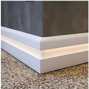 By İstanbul Yalı Serisi 10 mt Lake Beyaz LED Kanallı Süpürgelik 12 cm