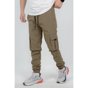 Erkek Slim Fit Cepli Beli ve Paçası Lastikli İnce Spor Pantolon Yeşil Edw071