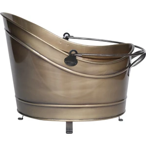 Metal Gold Gondol Tasarım Şömine-Soba Odun Depolama Saklama Kovası 45X36