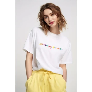 The Champ Kadın Oversize Baskılı T-Shirt