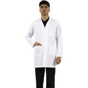 Seza Tekstil Gömlek Yaka Orta Boy Beyaz Erkek Doktor Öğretmen Hemşire Laboratuvar Önlüğü