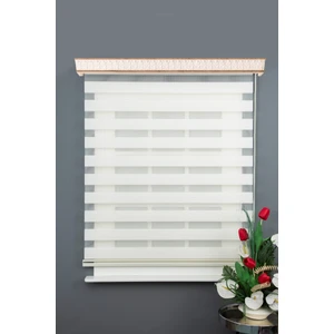 Krem Dar Plise Stor Zebra Perde Balkon Perdesi, Oturma Odası Perdesi Alüminyum Dayanıklı Kasa