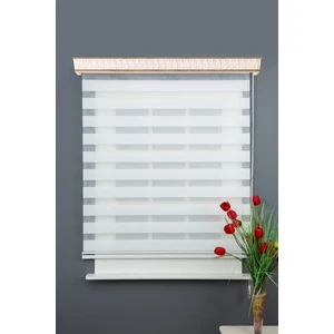 Beyaz Dar Plise Stor Zebra Perde Balkon Perdesi, Oturma Odası Perdesi Alüminyum Dayanıklı Kasa