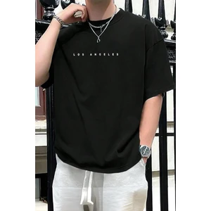 Los Angeles Ön Baskılı Bisiklet Yaka Erkek Tshirt