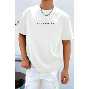 Los Angeles Ön Baskılı Bisiklet Yaka Erkek Tshirt