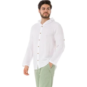 Kurular Tekstil Kapüşonlu Müslin Uzunkol Gömlek