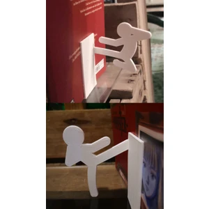 Design By 2'li Çöp Adam Kitap Tutucu, Dekoratif Kitap Standı, Tekme Atan Adam Kitap Tutucu