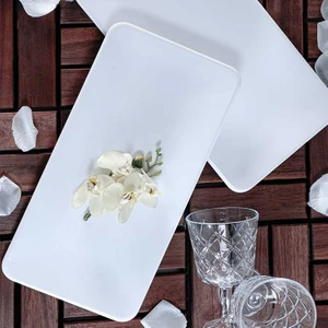 Kayık Tabak 33 cm 2 Adet Parlak Beyaz Seramik, Bulaşık Makinesinde Yıkanabilir