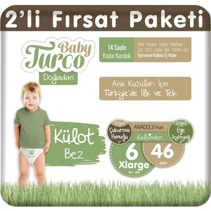 Baby Turco Doğadan 2'li Fırsat Paketi Külot Bez 6 Numara Xlarge 46 Adet