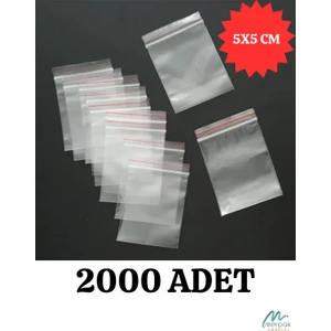 Merpak Ambalaj Kilitli Torba Şeffaf Kilitli Poşet Naylon Torba 5x5 cm 2000'LI