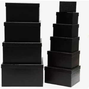 Kutusu 10 Lı Siyah Set Kutular Söz Bohça Damat Gelin Kutusu