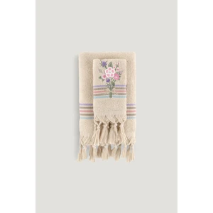 Arliva Home Asuman Nakıslı Havlu Bej 50X80