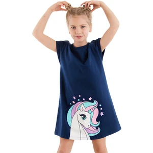 Kız Çocuk Elbise Unicorn Kiz Cocuk Günlük Elbise Lacivert