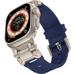 Apple Watch 44/45/46/49mm Titanyum Metal Bağlantı Kitli Silikon Kordon 101 2/3/4/5/6/se/7/8/9/10/11/ultra