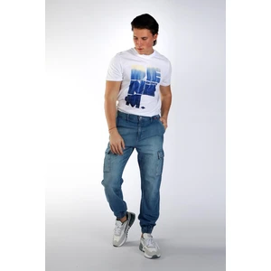 Lee Cooper Jesus Normal Bel Rahat Kesim Bilekte Lastikli Paça %100 Pamuk Mavi Erkek Jean Pantolon