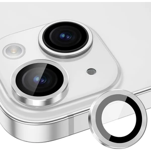iPhone 15 Plus  Kamera Lens Koruyucu ''Safir Cam & Kolay Kurulum'' (Gümüş)