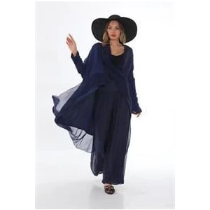 Italyan Ipek Detaylı Oversize Kaftan & Bluz