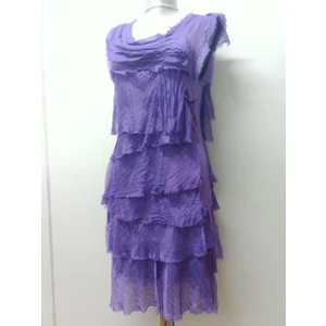 Bohem Stil Kat Kat Taşlanmış Mini İpek Elbise